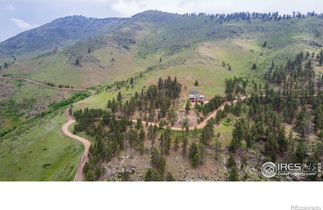 10435 Roan Mountain Rd, Loveland, CO 80538 - birds eye view of property with a mountain view