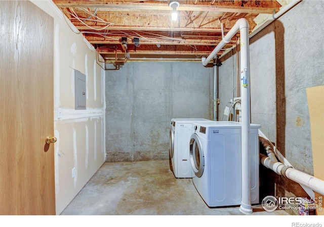 1865 Terry St Unit 3, Longmont, CO 80501 - clothes washing area featuring laundry area, electric panel, and washer and clothes dryer