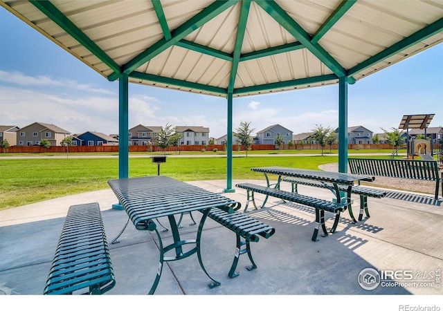 974 Cascade Falls St, Severance, CO 80550 - view of patio with a residential view and a gazebo