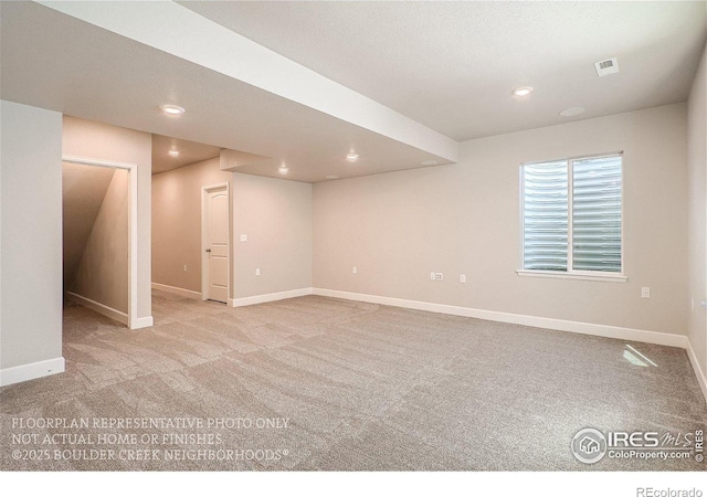 2387 Bristol St, Superior, CO 80027 - below grade area featuring carpet, recessed lighting, and baseboards