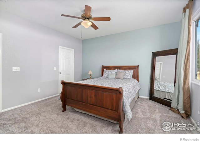 2747 Dafina Dr, Loveland, CO 80537 - bedroom featuring a ceiling fan, baseboards, and light colored carpet