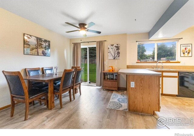 3005 Ross Dr Unit U17, Fort Collins, CO 80526 - dining space featuring light wood finished floors and a ceiling fan