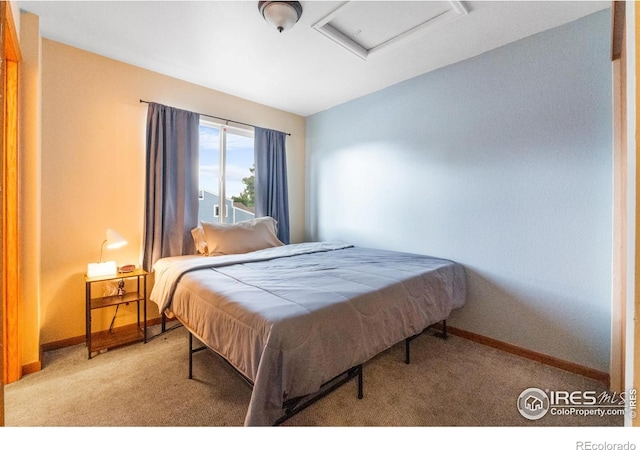 3005 Ross Dr Unit U17, Fort Collins, CO 80526 - bedroom featuring attic access and carpet flooring