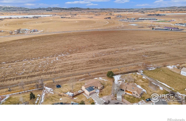 7889 Antelope Ct, Wellington, CO 80549 - bird's eye view with a mountain view and a rural view