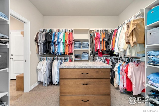 spacious closet with carpet floors