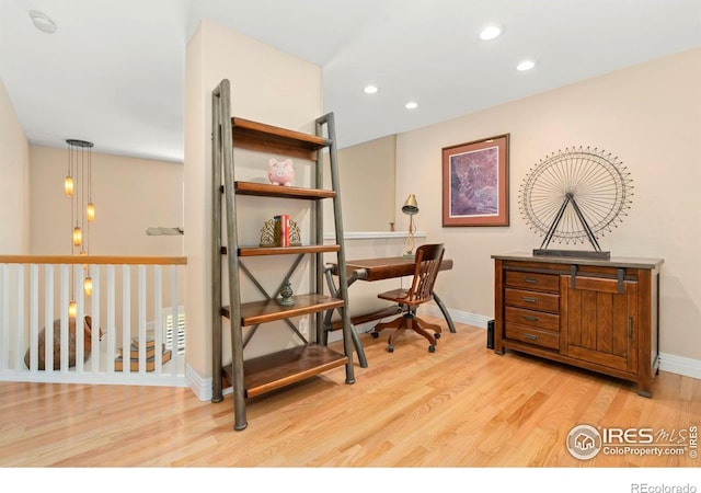 5125 Stetson Creek Ct Unit D, Fort Collins, CO 80528 - office space with light wood-type flooring, baseboards, and recessed lighting