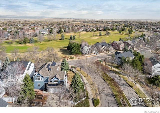 301 Indian Peaks Trl W, Lafayette, CO 80026 - aerial view featuring a residential view and view of golf course