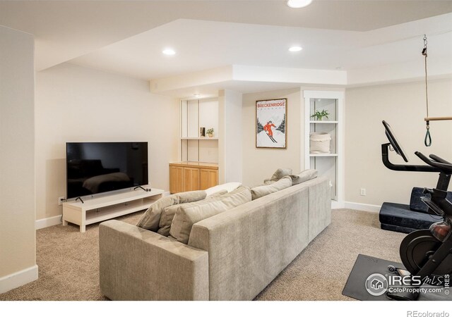 301 Indian Peaks Trl W, Lafayette, CO 80026 - carpeted living room with recessed lighting and baseboards