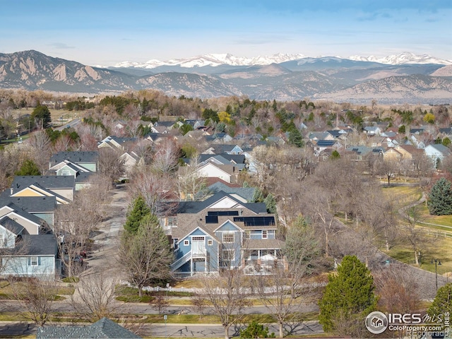 301 Indian Peaks Trl W, Lafayette, CO 80026 - bird's eye view featuring a residential view and a mountain view