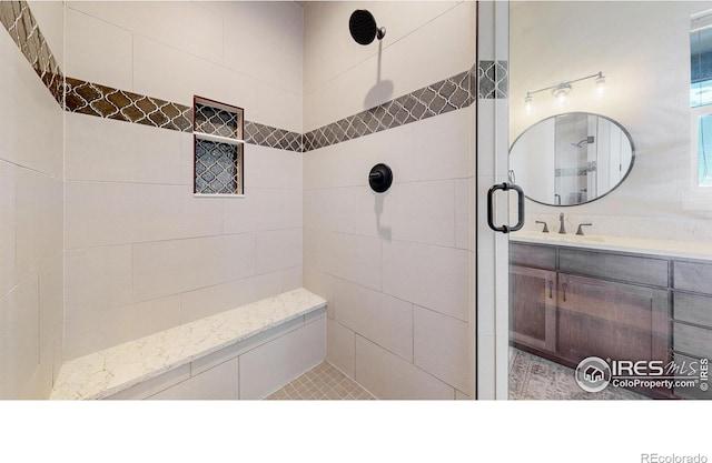 1563 Stoneseed St, Berthoud, CO 80513 - full bath featuring a stall shower and vanity