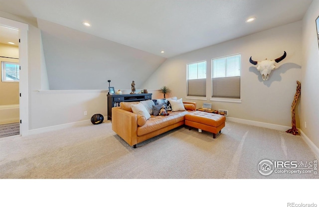 1563 Stoneseed St, Berthoud, CO 80513 - carpeted living room featuring baseboards, a healthy amount of sunlight, and recessed lighting
