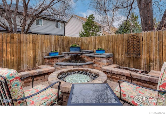 view of patio with a fenced backyard