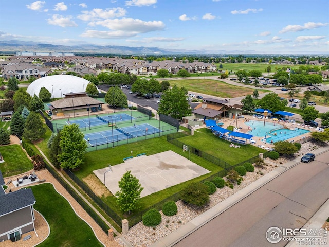 5977 Crooked Stick Dr, Windsor, CO 80550 - aerial view of residential area featuring a mountain backdrop