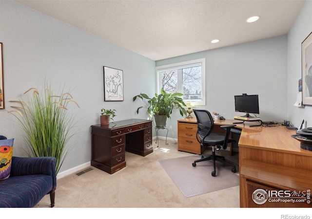 1117 Barberry Ct, Boulder, CO 80305 - carpeted office featuring baseboards and recessed lighting