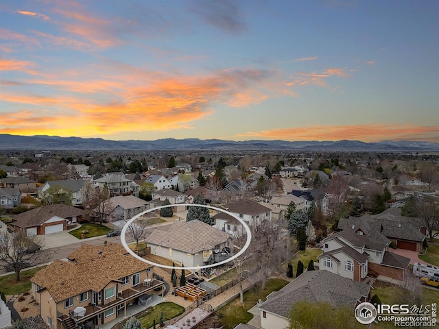 1730 Crestone Dr, Longmont, CO 80504 - aerial view of residential area featuring a mountainous background
