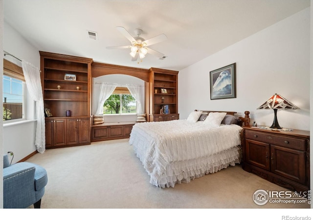 4514 Hoot Owl Dr, Berthoud, CO 80513 - bedroom with light carpet and a ceiling fan