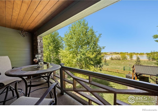 4514 Hoot Owl Dr, Berthoud, CO 80513 - balcony featuring a water view