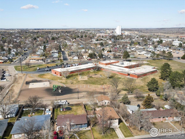 bird's eye view with a residential view
