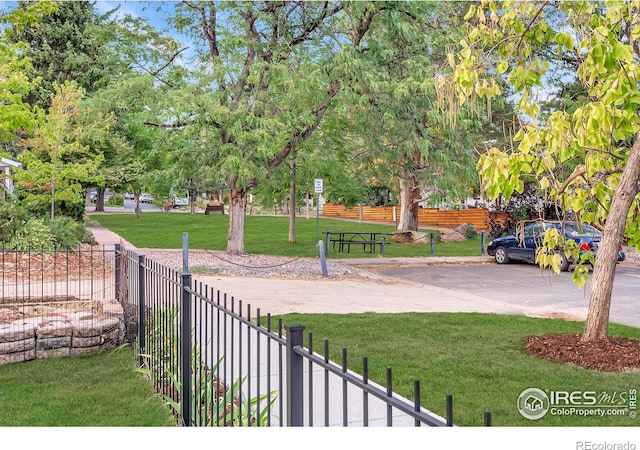 view of yard with fence
