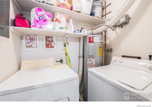 4501 E Boardwalk Dr Unit A9, Fort Collins, CO 80525 - clothes washing area with laundry area, washing machine and clothes dryer, and water heater