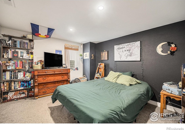 9331 Irving St, Westminster, CO 80031 - bedroom featuring carpet floors, baseboards, recessed lighting, and visible vents