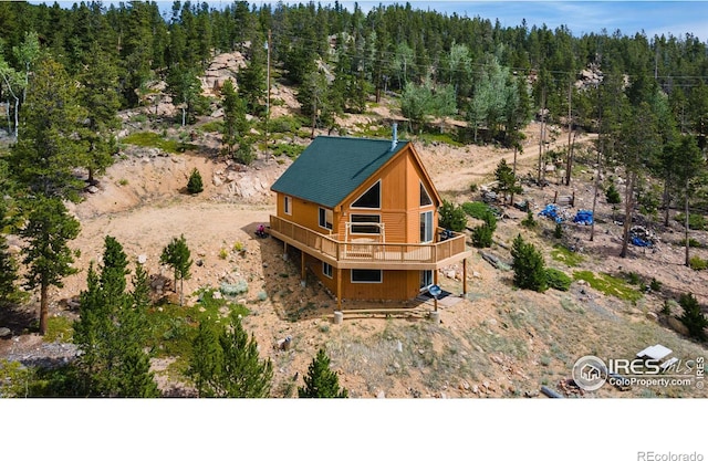 160 Shuswap Ct, Red Feather Lakes, CO 80545 - birds eye view of property with a view of trees