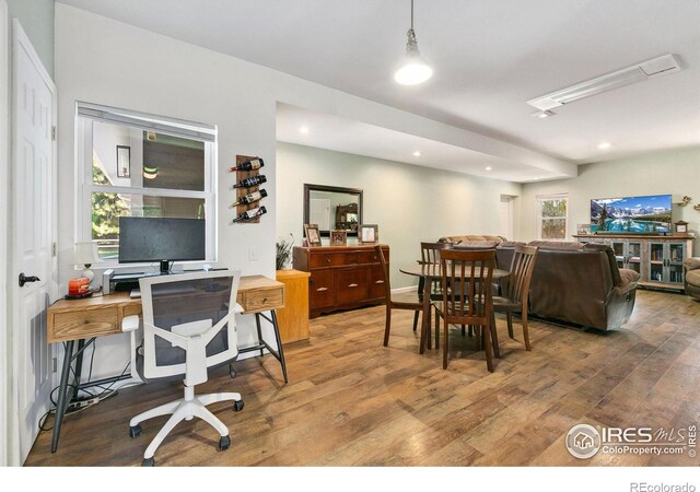 2017 Harmony Dr, Fort Collins, CO 80525 - dining room featuring wood finished floors and recessed lighting