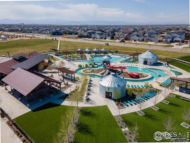 2113 Day Spring Dr, Windsor, CO 80550 - aerial view of residential area featuring a pool