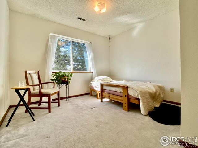 6239 Willow Ln, Boulder, CO 80301 - carpeted bedroom with baseboards, visible vents, and a textured ceiling