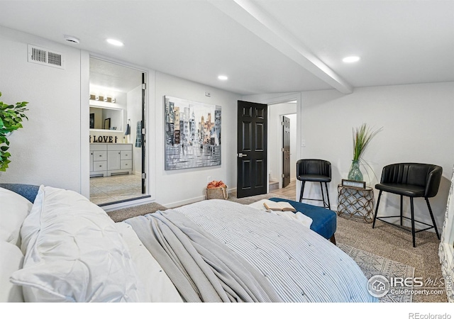 234 Lyons St, Fort Collins, CO 80521 - bedroom with recessed lighting, ensuite bath, visible vents, and baseboards