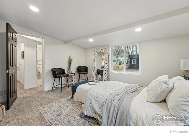 234 Lyons St, Fort Collins, CO 80521 - carpeted bedroom featuring recessed lighting, baseboards, and connected bathroom