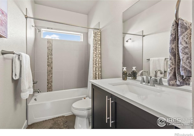 381 Pilsner St, Fort Collins, CO 80524 - full bath with shower / bath combo, tile patterned floors, toilet, and vanity