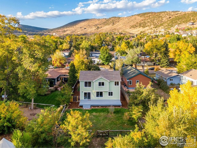 217 Park St, Lyons, CO 80540 - view from above of property featuring a mountain backdrop