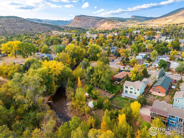 217 Park St, Lyons, CO 80540 - aerial view of residential area featuring mountains