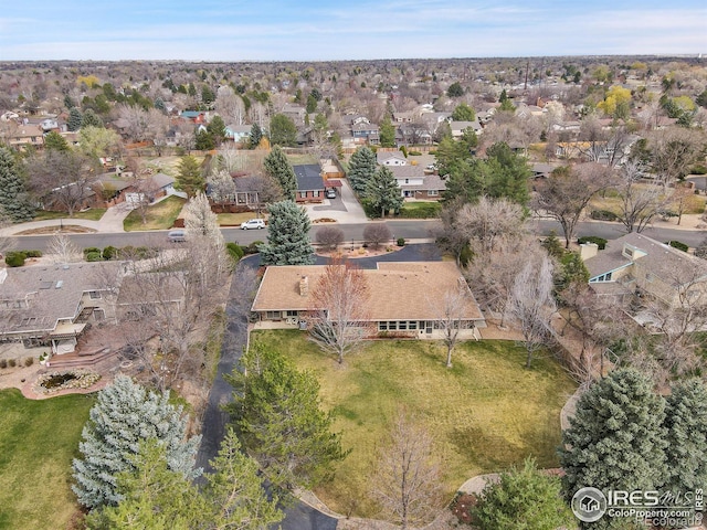 bird's eye view featuring a residential view