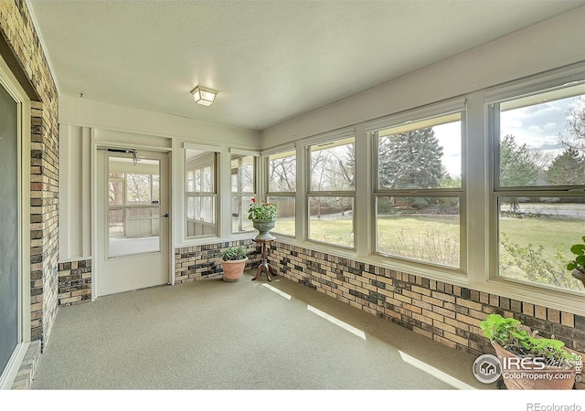view of unfurnished sunroom