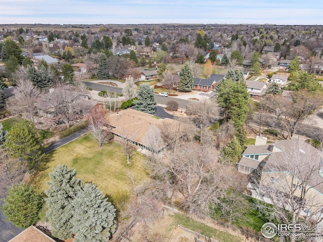 aerial view featuring a residential view