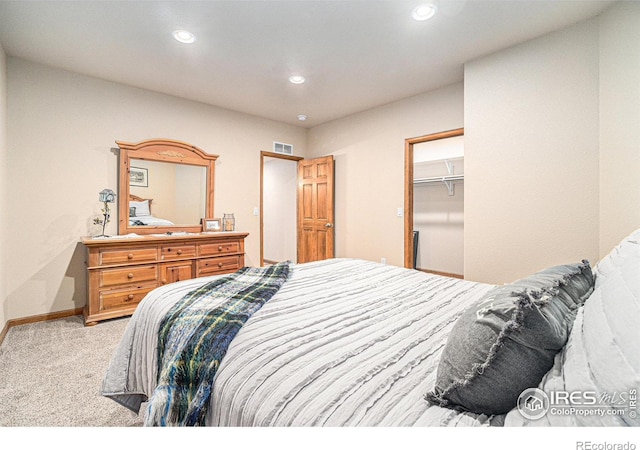 6741 Bandon Dunes Dr, Windsor, CO 80550 - bedroom featuring recessed lighting, visible vents, light colored carpet, and baseboards