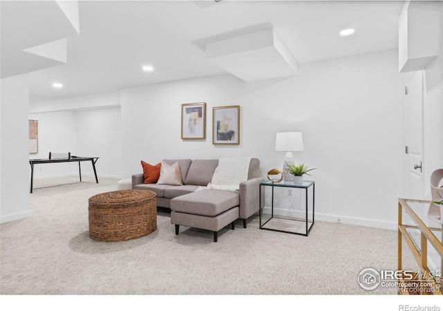 545 S Harrison Ln, Denver, CO 80209 - carpeted living room featuring recessed lighting and baseboards