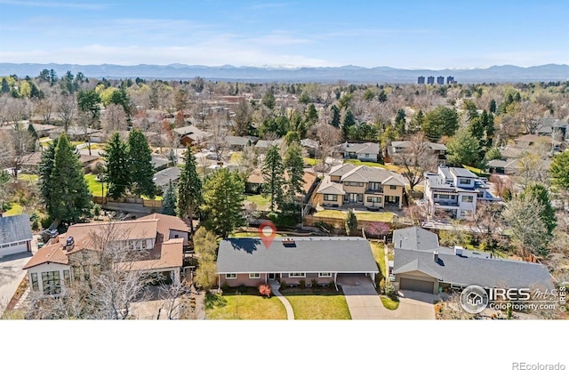 545 S Harrison Ln, Denver, CO 80209 - bird's eye view with a residential view and a mountain view