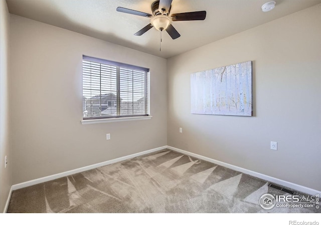 61 Avocet Ct, Longmont, CO 80501 - unfurnished room with carpet, baseboards, ceiling fan, and a smoke detector