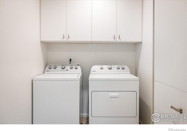 9283 Sedalia St, Commerce City, CO 80022 - laundry room featuring cabinet space and independent washer and dryer