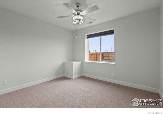 1103 Hornet Dr, Fort Collins, CO 80526 - carpeted empty room with visible vents, baseboards, and a ceiling fan