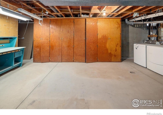 2610 Heidelberg Dr, Boulder, CO 80305 - unfinished below grade area with washer and clothes dryer