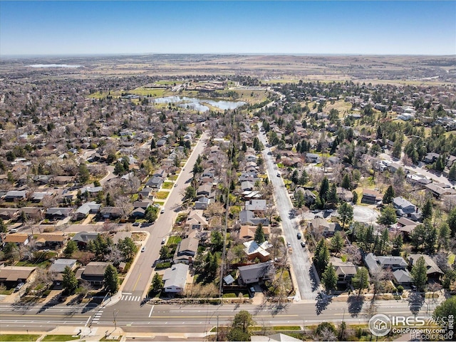 2610 Heidelberg Dr, Boulder, CO 80305 - drone / aerial view with a water view and a residential view