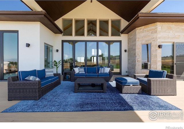 view of patio featuring outdoor lounge area