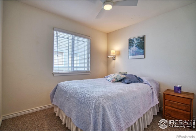 835 Kane Dr Unit 25, Longmont, CO 80501 - bedroom with carpet, baseboards, and ceiling fan