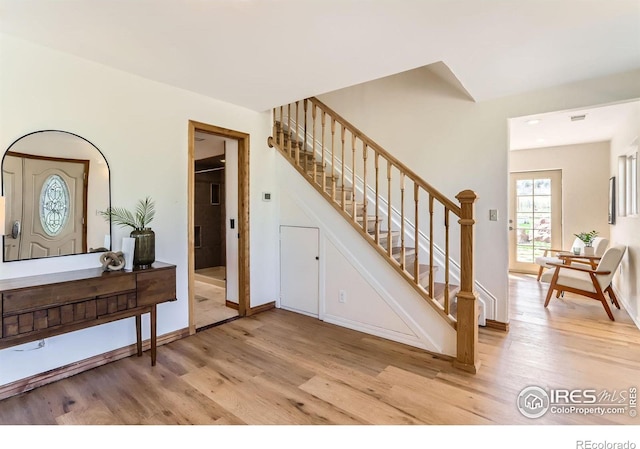 3786 Eldorado Springs Dr, Boulder, CO 80303 - stairway featuring baseboards and wood finished floors