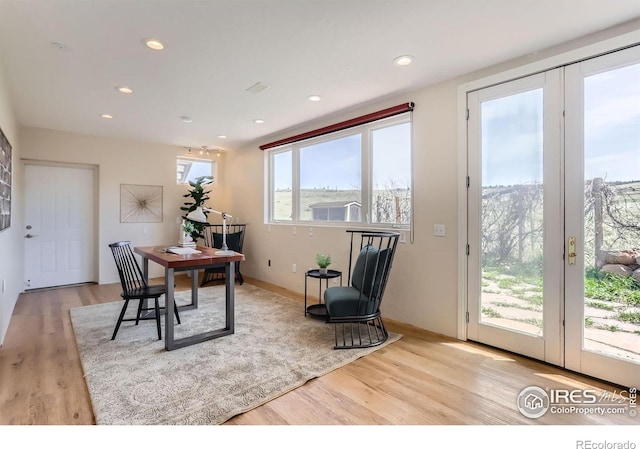 3786 Eldorado Springs Dr, Boulder, CO 80303 - dining space featuring recessed lighting and light wood-type flooring
