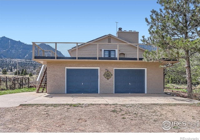 3786 Eldorado Springs Dr, Boulder, CO 80303 - garage featuring a mountain view and dirt driveway